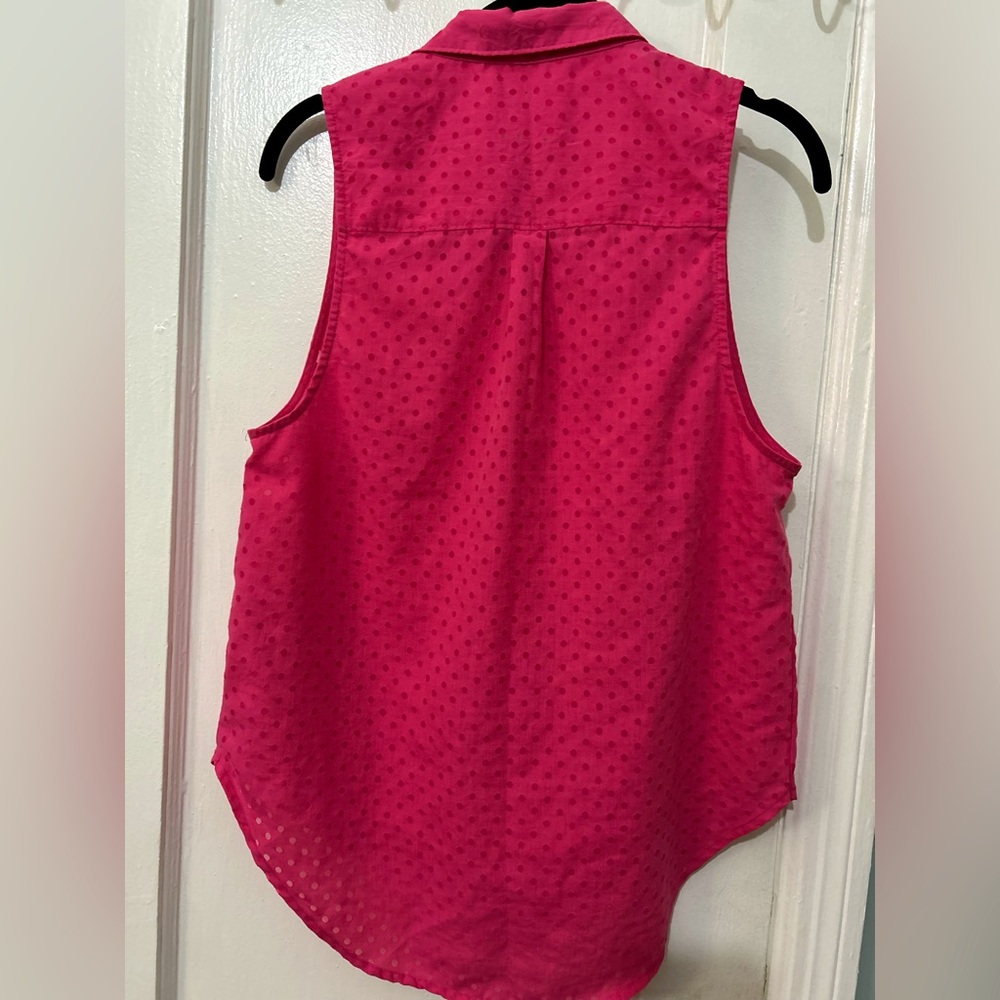 Y2K Abercrombie & Fitch Pink Sleeveless Button Down Shirt size S - Picture 3 of 6